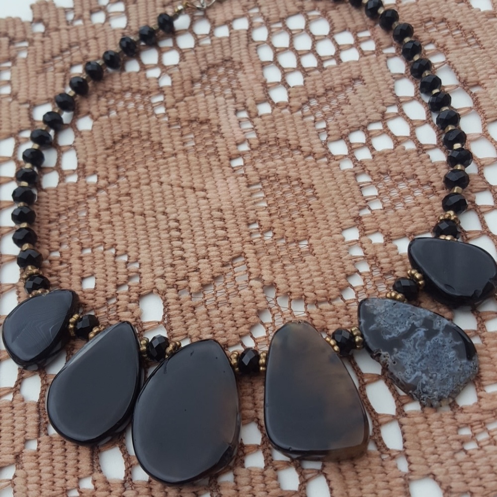 Natural stone statement necklace